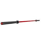 VEVOR Barra de Pesas 20KG Capacidad hasta 680KG para Placas Olímpicas de 50mm Barra olímpica 2.2M con Hebilla y Banda de Protección Barra Olímpica de Acero Color Rosa