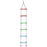 BIGLUFU Escalera de Escalada para niños de 6 Secciones Escalera 6.6ft/2m de Escalada de Cuerda de Extremo Equipo de Ejercicio para Exteriores
