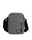 Bolso para Hombre Bolso Bandolera Coronel Tapiocca Casual con Solapa Bolsillos y Cremallera Denim 17.5x22x5.5 cm Gris