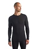 Icebreaker Mens 175 Everyday LS Crewe Camiseta Térmica para Hombre, Hombre, Black, M