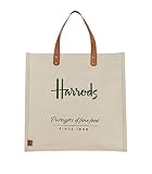 Harrods - Bolsa de la compra de yute bordado, color marrón