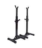 Riscko Rack de Sentadilla Uziel Soporte con Altura Ajustable para Barra Color Negro