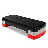 Fitfiu Fitness PS-150 - Plataforma step regulable en 2 alturas para ejercicio aerobico y cardio, fitness y gimnasia en casa, con base antideslizante