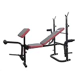 FFitness Banco de pesas plegable multifunción para gimnasio, pectorales con soporte para pesas y respaldo ajustable