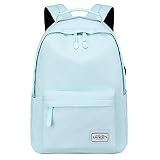 Acmebon Mochila de Viaje para portátil para niño y niña Mochila clásica para la Universidad Azul Claro