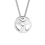 AILUOR Hombres Mujeres Colgante con Mancuernas Collar de Acero Inoxidable Parejas Barbell Colgante Fitness Gym Sports Mancuernas Levantadores de Pesas Barbell Chain Jewelry (Plata-R)