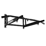 ONETWOFIT Barra para Dominadas, Barra de Pared con diseño de 6 Agujeros más Estable para Uso en Interiores y Exteriores, Peso máximo: 200 kg
