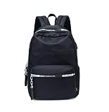 Acmebon Mochila Universitaria Clásica de Chica Mochila de Color Liso Bolso Simple y Casual Negro