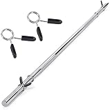 CARNIELLI Barra olímpica para preparación olímpica de 59 pulgadas con 25 mm de aberturas, para fitness, ejercicio Power Bar, manillar estándar, apto para bicipes, rizos y extensiones de tríceps.