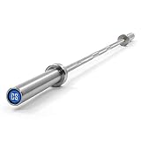 CapitalSports Hybrid - Barra de Pesas, Barra olímpica de Acero, Extremos de 50 mm Ø, Agarre de 28 mm Ø, 20 kg, para Hombre, 220 cm, hasta 910 kg, Plateado