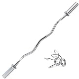 Barra de Entrenamiento para bíceps y tríceps,Barra Curl Z con 2 Collares Spinlock,Barra de musculación para Entrenamiento Fitness