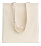 POLHIM Bolsa Tela 100% Algodón Biodegradable,Reutilizable-Asas Largas de 70 cm.para Ropa,Manualidades,Alimentos,Verduras,IR de Paseo y Uso Diario,38x42cm, 220 gr/m2 (Natural, Paquete de 2 Unidades)
