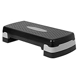 Glenmore Banco Step Fitness Aerobic Plataforma Step Cardio Fitness Escalon Step Tabla Yoga Deporte Ejercicio Altura Ajustable, Negro Gris (11/17 cm)