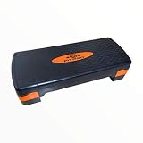 Step de Aeróbic y Fitness Tipo Tabla Plataforma para Deporte y Gimnasia con Altura Regulable a 2 Niveles Carga 150kg (Naranja)