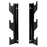 Aoneky Soporte para Barra de Pesas - Montaje en Pared, Material de Acero, Carga de 100KG, Equipo para Colgar 3 Barras Olímpicas en Gimnasio Casa, 1 Par
