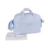 Pasito a Pasito. Bolsa para Carrito de Bebé Essentials. Bolsa Organizadora Práctica Elegante y con Espacio Amplio, Fabricada en Eco-leather de Color Azul. Medidas 43 X 31 X 16 cm.