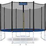 KIDUKU Cama Elástica de Jardín Ø 244 cm | Set Completo con Red de Seguridad, Escalera, Cobertura, Anclajes y Accesorios | Trampolín Exterior Infantil Niños