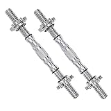 Amazon Brand - Umi - Barra con Mancuernas 14 Pulgadas - Barra de Peso Estándar de 1'(Emparejar con 4 Collares de Metal con Espín)