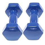 AYA Set de 2 Mancuernas con Revestimiento de Vinilo | Ejercicio Fitness | Entrenamiento en Casa | Gimnasio | Pesos de 0.5 a 5 Kg (1.0KG, Rojo)