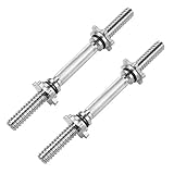 Veemoon 2 Piezas Mancuernas Mancuernas Barras Chapado en Acero Inoxidable Barras Roscadas Barras Accesorios de Levantamiento de Pesas para Fitness Deporte Entrenamiento Entrenamiento