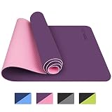 TOPLUS Esterilla Yoga Antideslizante Nivel Profesional Alfombrilla de Yoga Esterilla Pilates Esterilla Deporte- con Correa de Hombro 183cm x 61cm (Violeta)