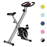 Ultrasport - Bicicleta estática F-Bike Advanced, bicicleta fitness plegable con pantalla LCD, niveles de resistencia regulables, pulsómetro, ideal para deportistas y personas mayores