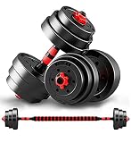AJUMKER Juego de Mancuernas Ajustables 50KG,Juego de Mancuernas de con Varilla de conexión, Juego de Mancuernas con Mancuernas, Juego de Entrenamiento de Levantamiento Ajustable para Hombres