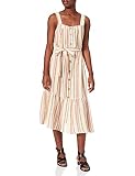 Springfield Vestido Midi Rayas, Beige/Camel, 44 para Mujer