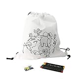 FUN FAN LINE – Set de Mochilas Infantiles Originales para Colorear + Tatuajes temporales. Packs, Fiestas y Juguetes de cumpleaños Infantiles (Animalitos, 40 Unidades)