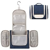 Carttiya Neceser Hombre y Mujer, Neceser Viaje,Bolsa Aseo Colgante para Viaje, Neceser Grande para Gym, Bolsa de Viaje para Mujer y Hombre,Azul Marino