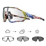 KAPVOE Gafas de Ciclismo Fotocromáticas con TR90 Gafas de Sol Deportivas Mujeres Hombres Running Transparente MTB Accesorios de Bicicleta 01