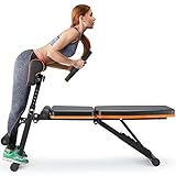 PERLECARE banco de musculacion, duradero banco de gimnasio, peso de hasta 350 kg, de hasta 350 kg, ejercicio plegable con 7 posiciones trasera, 7 alturas, dos banda de ejercicio para gimnasio en casa