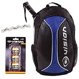 Mochila Vision + Overgrip Spain + Protector Transparente/Mochilas para Niño Hombre y Mujer/Funda para Raqueta Palas Padel/Accesorios pádel Nivel intermedio avanzado y Principiante (Azul)