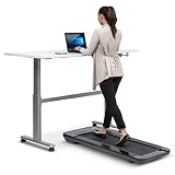 CapitalSports Workspace Go - Cinta de Correr, hasta 120 kg, Velocidad Entre 0,8-6 km/h, Potencia de 350 W, Altura de 11 cm, Antideslizante, Slow Running, Transportable, Ruedas, Negro