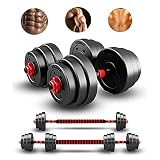 CANMALCHI Juego de Pesas con Mancuernas de 50 kg, Juego de Pesas con Varilla de conexión, Juego de Entrenamiento de elevación Ajustable para Entrenamiento, Culturismo de Hombres y Mujeres