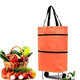 Bolsa de Compras Bolsa de Compras Plegable Plegable portátil de Gran Capacidad con Ruedas , con 2 Ruedas, para el supermercado casero Resistente Bolsa de la Capacidad de la Bolsa de Compras