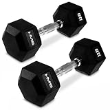 HMS Juego de 2 mancuernas HEX PRO de 12 kg para entrenamiento de la fuerza en casa.