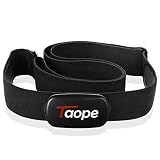 TAOPE Monitor de Frecuencia Cardíaca Ant+ Bluetooth, Sensor de Frecuencia Cardíaca con Correa para el Pecho para Deportes, Correr, Ciclismo, Funciona con App de Fitness, Computadoras de Ciclismo