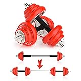 ZEHNHASE 2 en 1 uego de Mancuernas Ajustables para Ejercicios de Fitness, Combinación de Mancuernas Pesas de 18kg