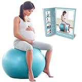 BABYGO Pelota de Pilates Embarazadas, Fitball, Ejercicio, Balón de Gimnasia Anti-Burst 1000 KG para Parto y Embarazo,Yoga, Fitness Bola con Bomba + Gratis Manual de Ejercicios 65cm