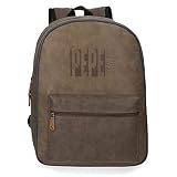 Pepe Jeans Max Mochila Adaptable para Portátil 15,6' Marrón 32x42x15 cms Piel Sintética 20.16L