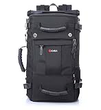 Mochila Deportiva Macutos de Senderismo Viaje 50L, 3 en 1 Mochila, Equipaje de Hombro y de Mano, Morral Impermeable Multibolsillos Resistencia al Rayado con Cerradura Antirrobo