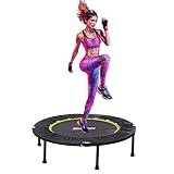 Gielmiy Trampolín Fitness ，Ø101 cm ，Adecuado para Adult Trampolín Profesional para Jardín, Gimnasio ，Peso Máximo 150 kg