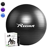 REEHUT Pelota de Ejercicio Pelota Pilates Gimnasia Fitness Anti-Burst con Bomba para Yoga Equilibrio Fitness Entrenamiento - 55cm 65cm 75cm
