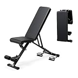 Fnova Banco de Pesas Ajustable, Plegable, Multifunción Banco de Entrenamiento de Cuerpo Completo Banco de Musculacion Banco Fitness para Gimnasio en casa