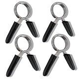 AQOS Abrazaderas para mancuerna, 28 mm, 4 Unidades, Collares de Resorte para mancuerna, Pinza de Resorte para mancuerna y Barras, Pesas, Gym, Crossfit, sujeta Discos con Muelle.