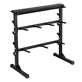 Yaheetech Soporte para Barras de Pesas Discos 28mm Soporte Mancuernas y Discos Estante de Barbell Carga MAX.300 kg