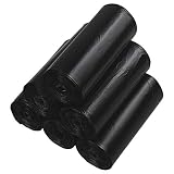 Qshape 6 L Bolsas de Basura Saco Basura, Color Negro, 150 Unidades, 6 Rollos