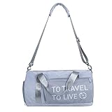 BlueCosto (Gris Bolsa de Deporte Gimnasio Impermeable para Mujer Niña Señoras Duffels