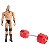 WWE Wrekkin Drew McIntyre destroza rivales, muñeco articulado de juguete con mancuernas y accesorios (Mattel GVJ34)